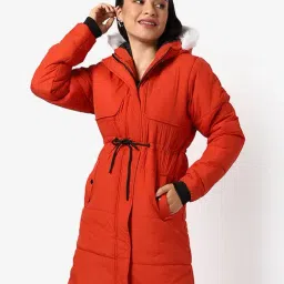 Campus Sutra Orange Regular Fit Bomber Jacket-image-63