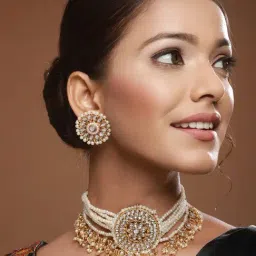 Aatmana White Necklace & Earring Set for Women-image-42