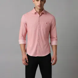 Louis Philippe Sport Pink Regular Fit Texture Shirt-image-89