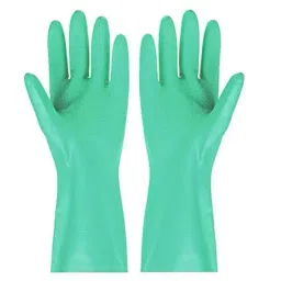 Safe Cure Chemical Acid Resistant Nitrile Safety Hand Gloves Cyan For Gardening And Home Usage (Pack of 20 Pair)-image-85