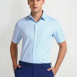 Arrow Blue Regular Fit Texture Shirt-picture-6