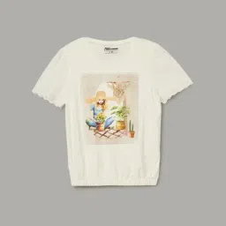 Fame Forever by Lifestyle Kids Off White Printed Regular Fit T-Shirt-image-82