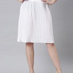 TWIN BIRDS White Pleated Skirt-image-7