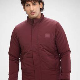 Spykar Red Regular Fit Puffer Jacket-3