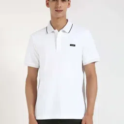 Calvin Klein Jeans White Cotton Regular Fit Polo T-Shirt-image-26