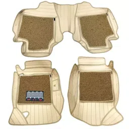 Auto Pearl 9X Car Floor Mats Luxury Leatherite Beige Compatible For Nissan Terrano, 9XMAT_BEIGE_Terrano-image-3