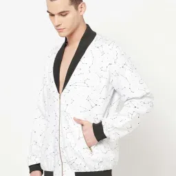 Crimsoune Club White Regular Fit Self Design Jacket image 3