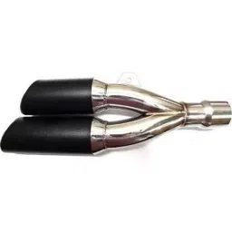 RA Accessories Black & Chrome Dual Outlet Silencer Exhaust for Honda Navi-picture-49