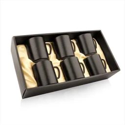 FnS Black Stainless Steel Coffee Mug (0.3 L) - Set of 6-44