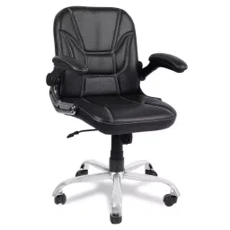 Ergonomica Black Leatherette Studzy Low Back Office Desk Chair-image-80