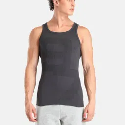 FCUK Grey Cotton Print Sleeveless Vests-image-93