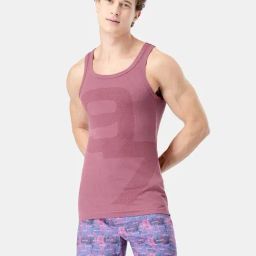 FCUK Lilac Cotton Print Sleeveless Vests-image-97