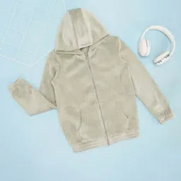 Pantaloons Junior Girls Sage Green Solid Full Sleeves Sweatshirts & Hoodies-image-35