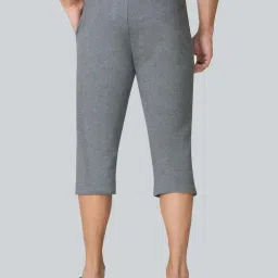 Van Heusen Regular Fit Drawstring Waist Functional Pockets Capri Shorts - Mid Grey Melange image 2