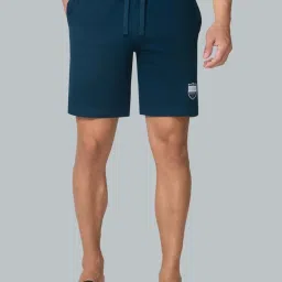 Van Heusen Regular Fit Drawstring Waist Functional Pockets Shorts - Teal image 1