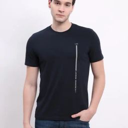Lee Dark Navy Regular Fit Printed Crew T-Shirt-image-77
