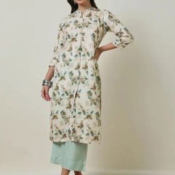 Soch Beige Floral Print Straight Kurta-picture-39