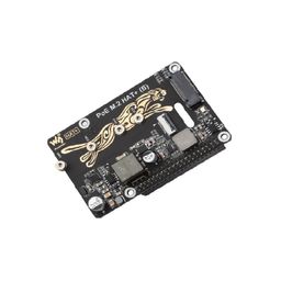 Waveshare PCIe To M.2 Adapter With PoE Function (B) For Raspberry Pi 5, Supports NVMe Protocol M.2 Solid State Drive, High-speed Reading/Writing, Raspberry Pi 5 PoE HAT image 1