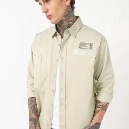 Bewakoof Cream Relaxed Fit Graphic Printed Casual Shirt-image-33