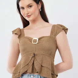 Deshi Girl Self Design Layered Peplum Crop Top-picture-31