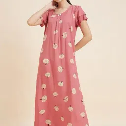 Sweet Dreams Rose Pink Printed Nighty-image-109