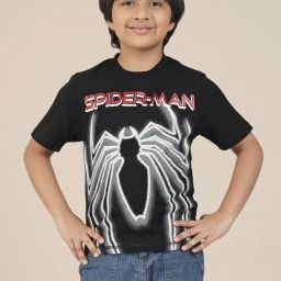 Kidsville Spiderman Printed Regular Fit T-Shirt for Boys-image-23