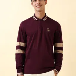 Allen Solly Maroon Cotton Regular Fit Polo T-Shirt-picture-33