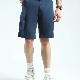 Monte Carlo Navy Blue Regular Fit Shorts-image-76