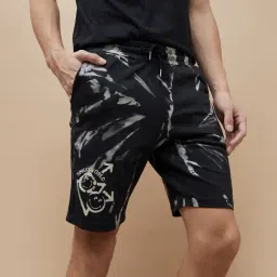 Smileyworld Black Regular Fit Printed Shorts image 4