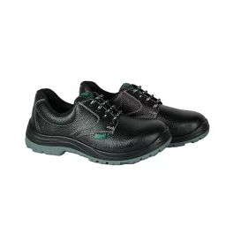 K Safe Metallic Toe Safety Shoes Double Density PU Sole Low Ankle Black Buff Barton Grain Leather Size UK9, IronWalk-image-80