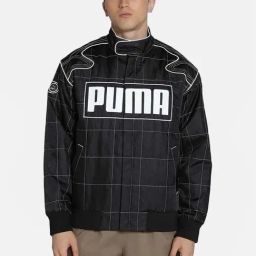 Puma Black Relaxed Fit Logo Printed Jacket-image-31