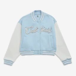 Y&F Kids by Westside Light Blue Text Embroidery Varsity Jacket-image-93