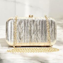 CRUSSET Embellished Box Clutch With Shoulder Strap-image-12