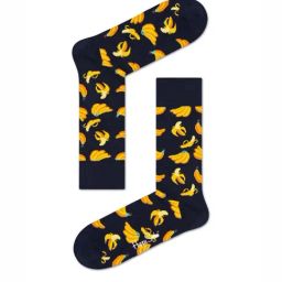 Happy Socks Banana Blue & Yellow Cotton Printed Socks (36-40)-image-0