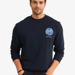 Rare Rabbit Navy Regular Fit Graphic Sweatshirt-picture-6