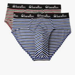 United Colors of Benetton Multi Regular Fit Striped Briefs - Pack of 2-image-24
