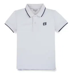 Gini & Jony Kids White Logo Polo T-Shirt-image-6