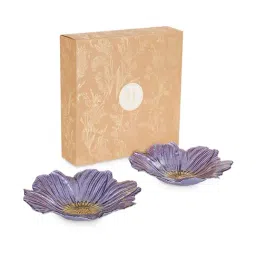 Pure Home and Living Solid Purple Glass Set of 2 Serving Bowls-image-76