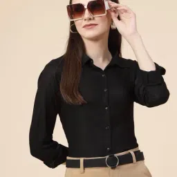 Style Quotient Black Rayon Regular Fit Shirt-60