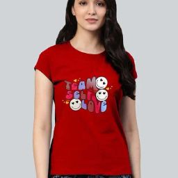 Lyra Red Cotton Printed T-Shirt-picture-10