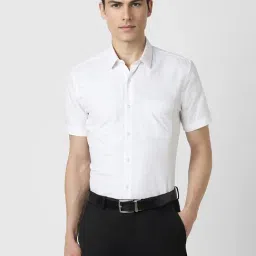 Peter England White Slim Fit Checks Shirt-picture-39