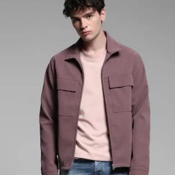 Jack & Jones Dusty Pink Polyester Regular Fit Solid Jacket-image-76