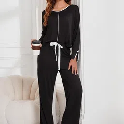 LULU & SKY Black Round Neck Top With Trousers-picture-28