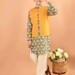 LilPicks Kids Multicolor Cotton Printed Full Sleeves Kurta Set-image-78