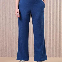 Women Cubic Melange Relaxed Fit Track Pants With Double Cool-picture-0