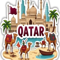 Qatar Country Theme Souvenir Wooden Refrigerator Stylish Fridge Magnet-image-74