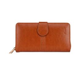 Abeeza Tan Solid Zip Around Wallet for Women-image-33