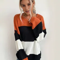 Mast & Harbour Women Colourblocked Oversized Pullover-picture-15