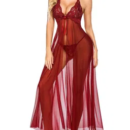 Beera Women Self Design Net Baby Doll-picture-17
