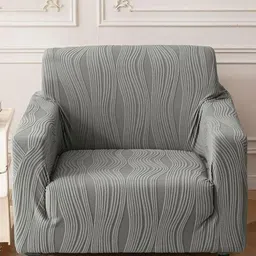 The Furnishing Tree Grey Polyester Sofa Covers With Arms-image-6